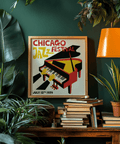 Jazz Festival Poster for home office wall art with Yellow, Red, and Black palette