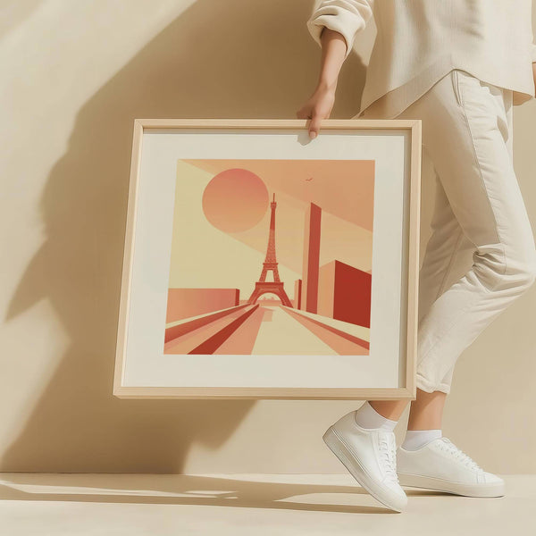 Modern Eiffel Tower poster wall art for contemporary decor