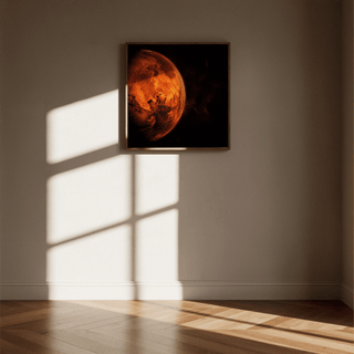 Bold Mars Wall Art with vibrant Orange hues for lounge accent wall