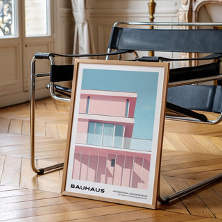 Soft-toned architecture captured in mid century art art style.