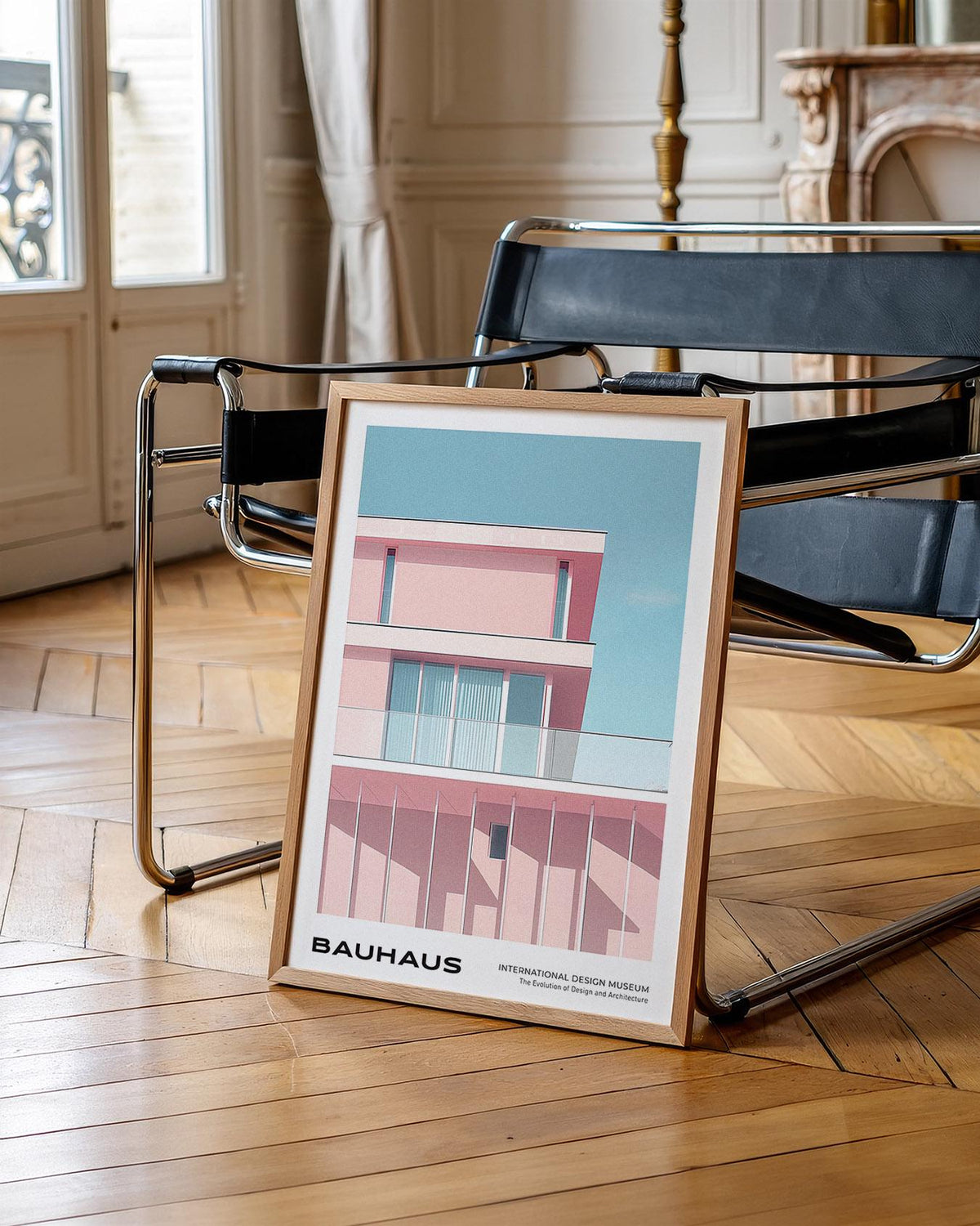 Soft-toned architecture captured in mid century art art style.