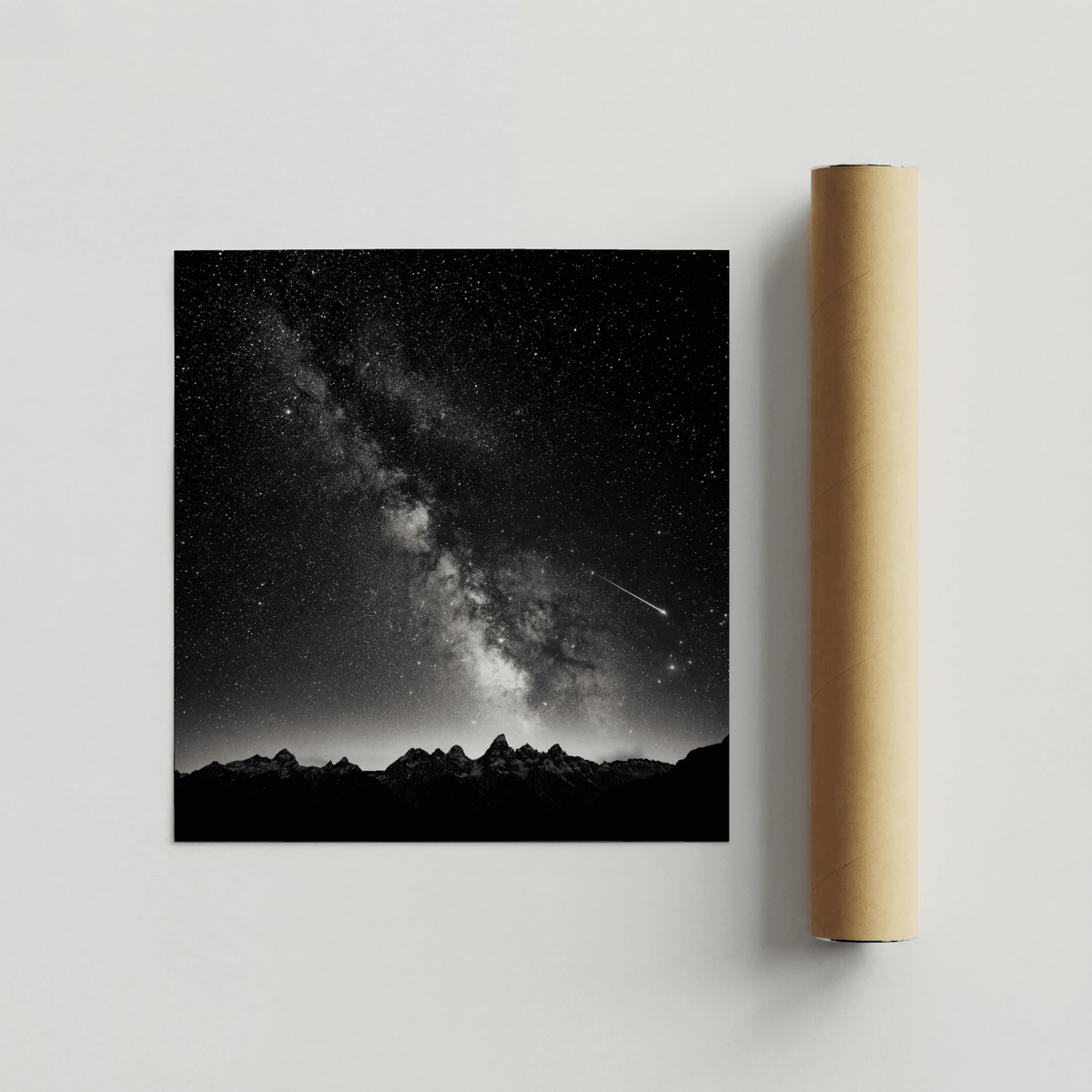 Milky Way Print Black and White wall art for minimalist living spaces
