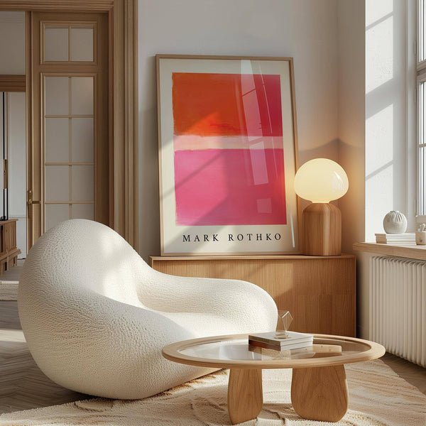 High-quality pink and orange wall art on matte paper