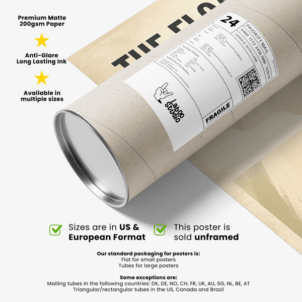 Surreal Golf Art Print featuring THE FLOATING SEVENTH text and a flag over a hovering green