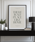 No place like home print office wall decor in Beige and Green print