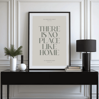 No place like home print office wall decor in Beige and Green print