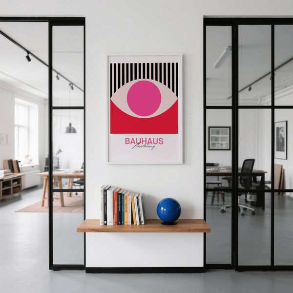 Pink Abstract Eye Art print for boho living room wall poster
