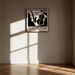 Black Music Poster Wall Art for bedroom decor, jazz-inspired wall art