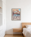 Travel wall print depicting Las Setas typography under geometric arch