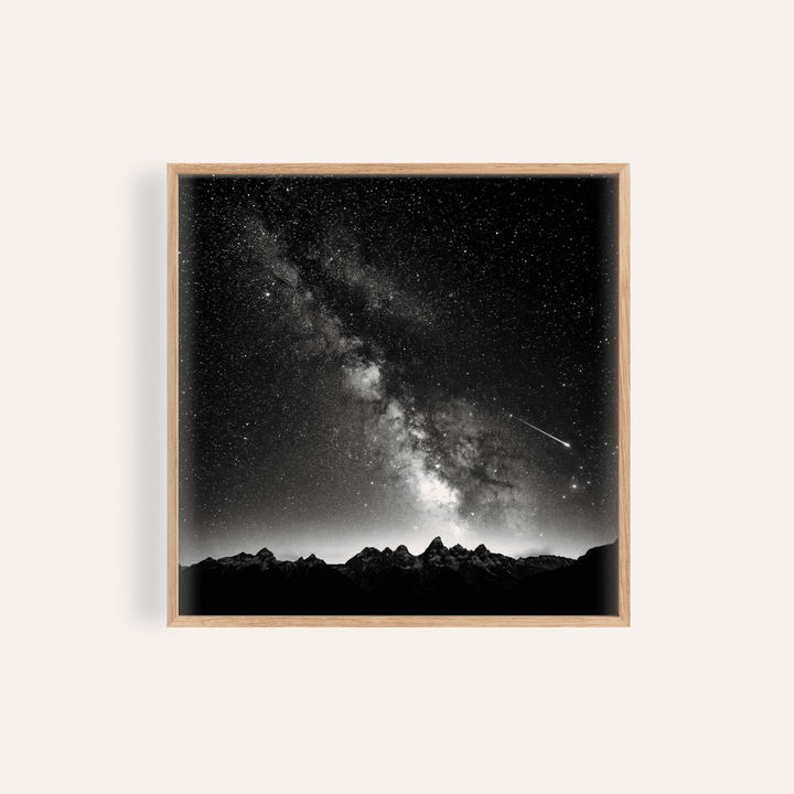 Milky Way Print in Black and White for living room wall art