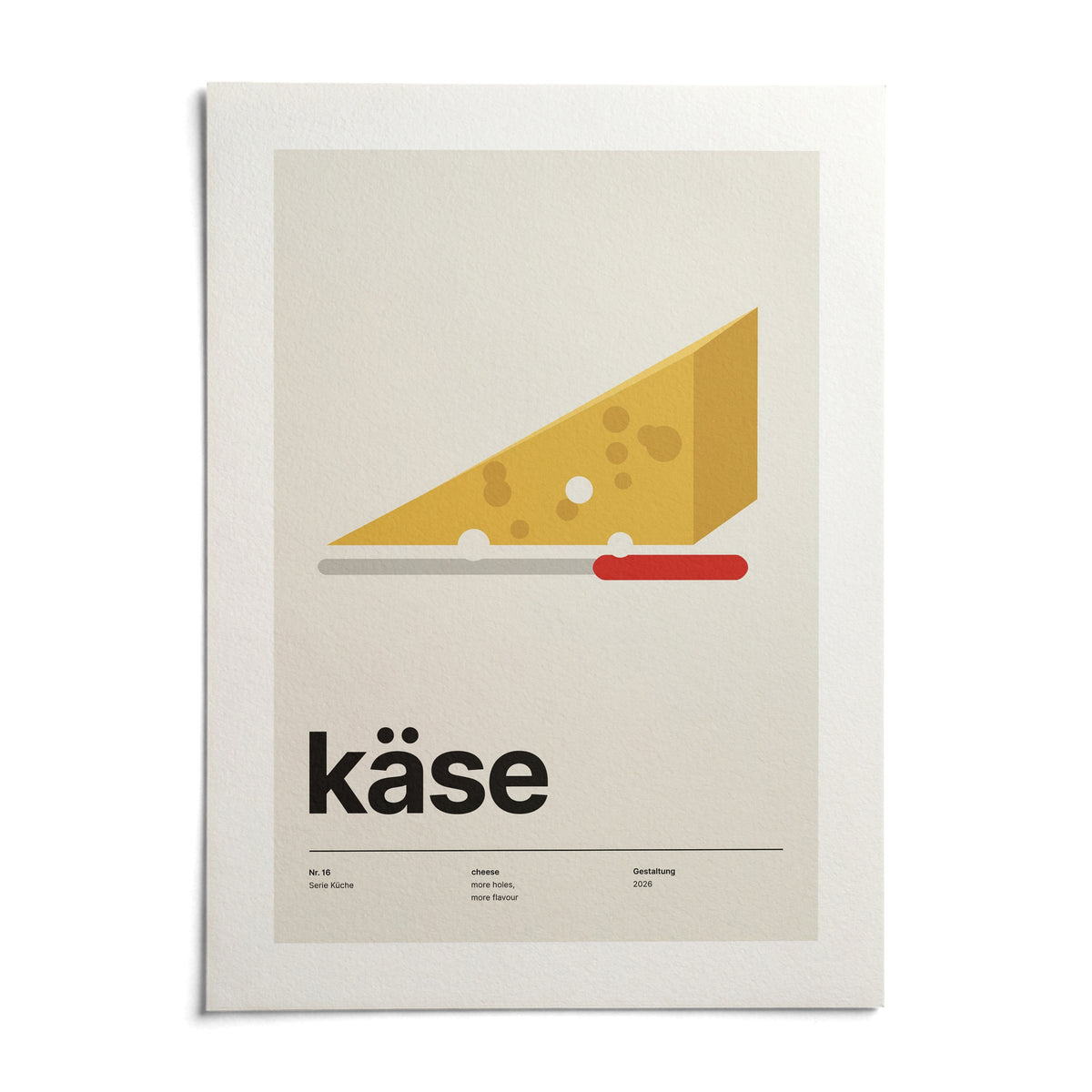 Cheese Poster, shown as an unframed paper print on a plain white background