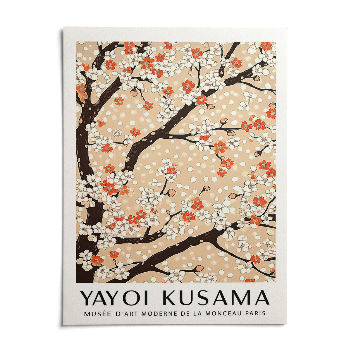 Cherry Blossom Tree Art, shown as an unframed paper print on a plain white background