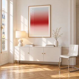 Cherry Glow Print, framed on the wall of a bright Paris style apartment in a living room