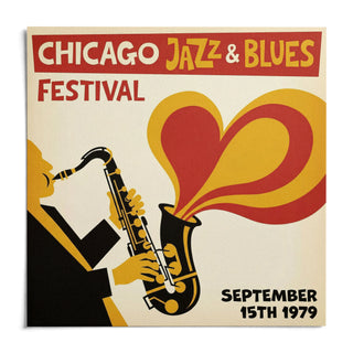 Chicago Blues Poster, shown as an unframed paper print on a plain white background