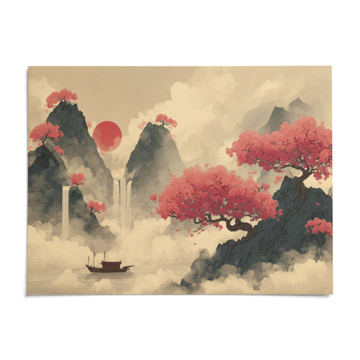 Chinese Ink Wall Art, shown as an unframed paper print on a plain white background