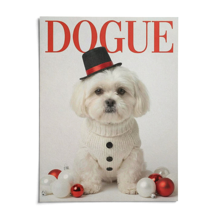 Christmas Shih Tzu Poster, shown as an unframed paper print on a plain white background