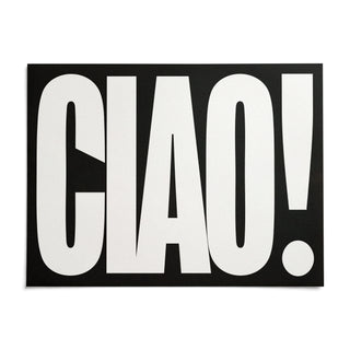 Ciao Poster, shown as an unframed paper print on a plain white background