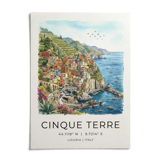 Cinque Terre Art Print, shown as an unframed paper print on a plain white background