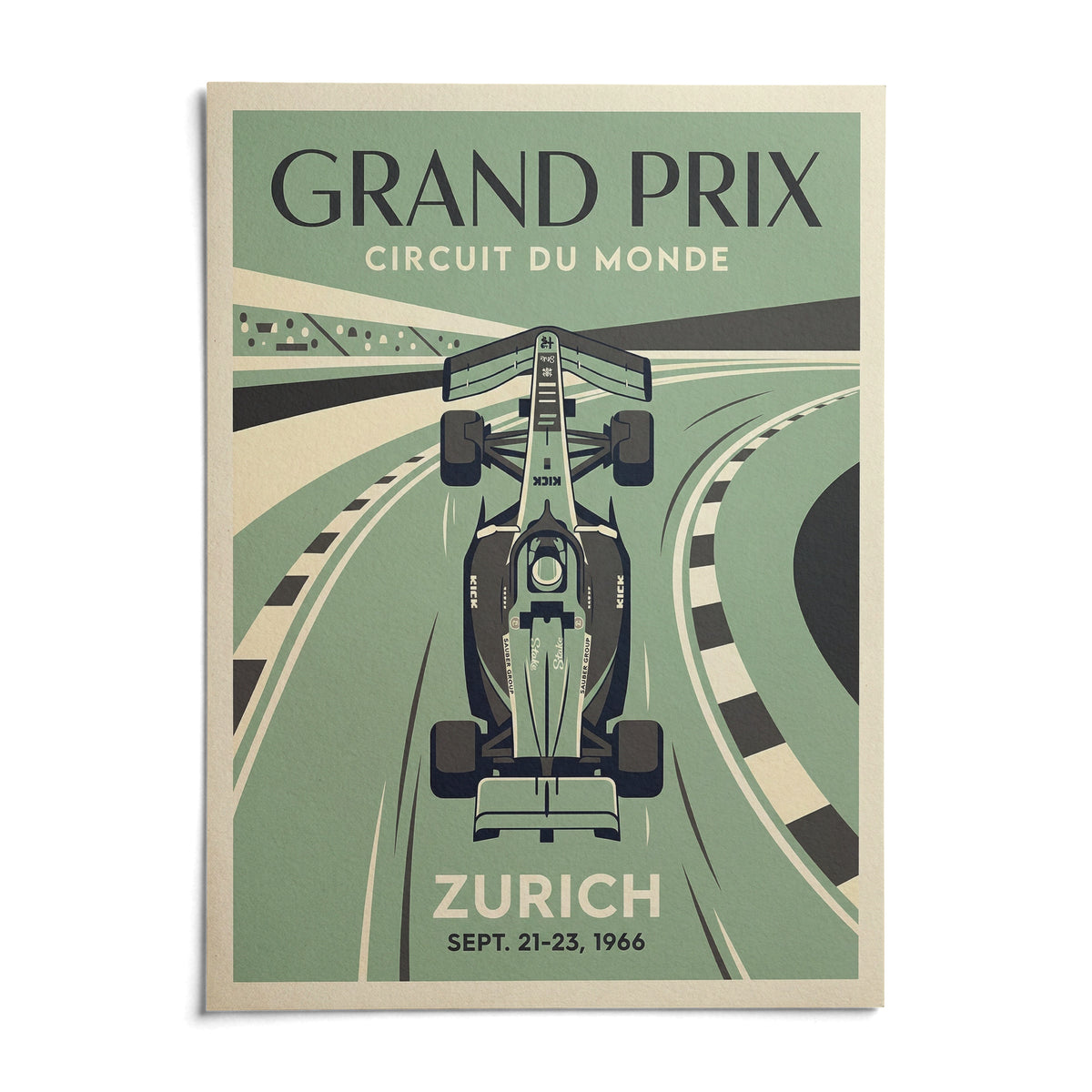 Circuit Of Zurich Print, shown as an unframed paper print on a plain white background