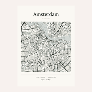 Amsterdam Map Print — Personalised City Atlas · Print only · finish preview