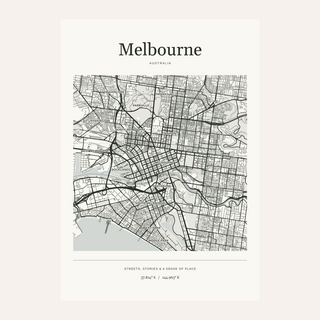 Melbourne Map Print — Personalised City Atlas · Print only · finish preview