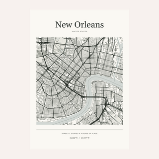 New Orleans Map Print — Personalised City Atlas · Print only · finish preview