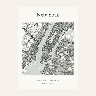 New York City Map Print — Personalised City Atlas · Print only · finish preview