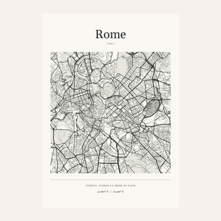Rome Map Print — Personalised City Atlas · Print only · finish preview