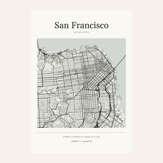 San Francisco Map Print — Personalised City Atlas · Print only · finish preview