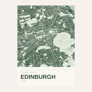 Edinburgh Personalised Map Print — City in Colour · Print only · finish preview