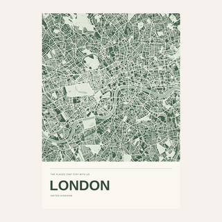 London Colour Map Print — Personalised Wall Art · Print only · finish preview