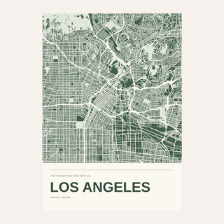 Los Angeles Colour Map Print — Personalised Wall Art · Print only · finish preview