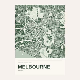 Melbourne Colour Map Print — Personalised Wall Art · Print only · finish preview