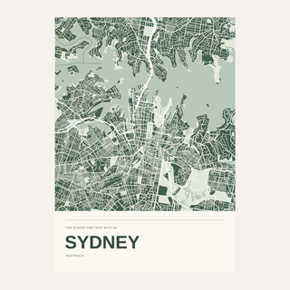 Sydney Colour Map Print — Personalised Wall Art · Print only · finish preview