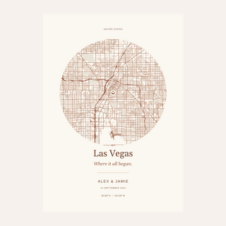 Las Vegas Personalised Location Map — Our Place · Print only · finish preview
