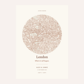 London Personalised Location Map — Our Place · Print only · finish preview