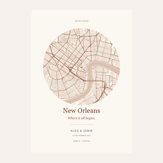 New Orleans Personalised Location Map — Our Place · Print only · finish preview