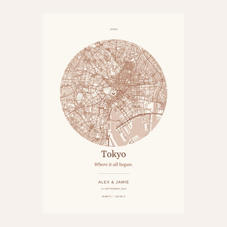 Tokyo Personalised Location Map — Our Place · Print only · finish preview