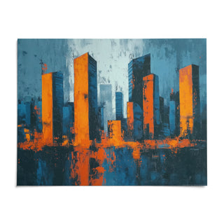 Cityscape Wall Art, shown as an unframed paper print on a plain white background