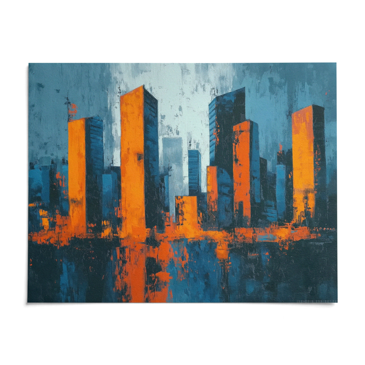 Cityscape Wall Art, shown as an unframed paper print on a plain white background