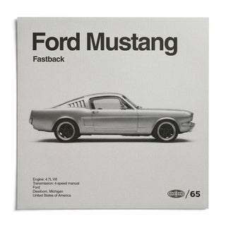 Classic American Muscle Car Poster, shown as an unframed paper print on a plain white background