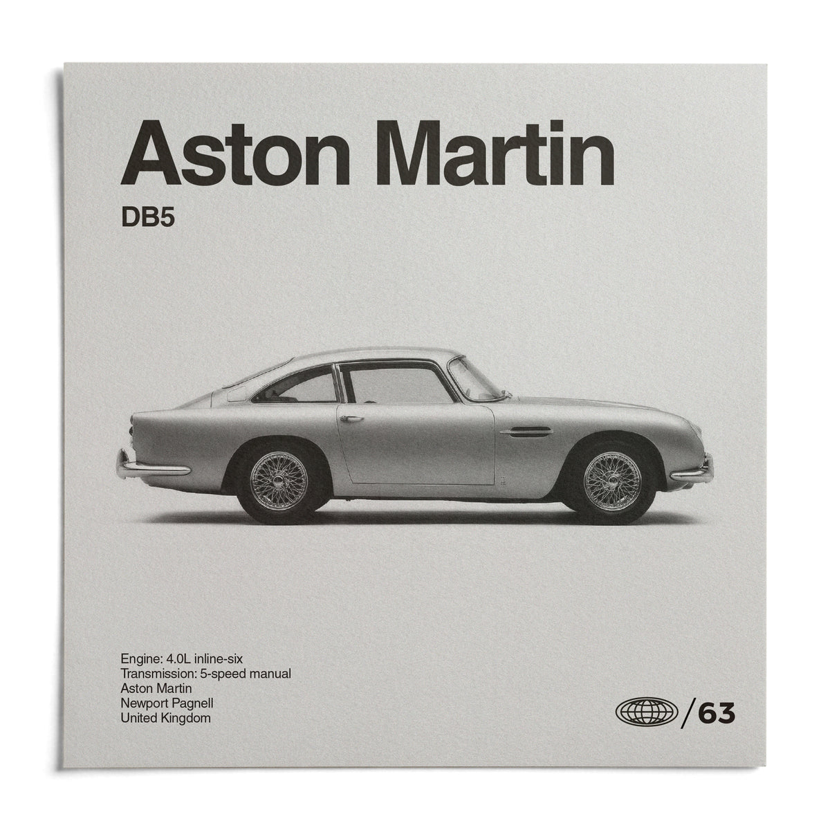 Classic British Grand Tourer Poster, shown as an unframed paper print on a plain white background