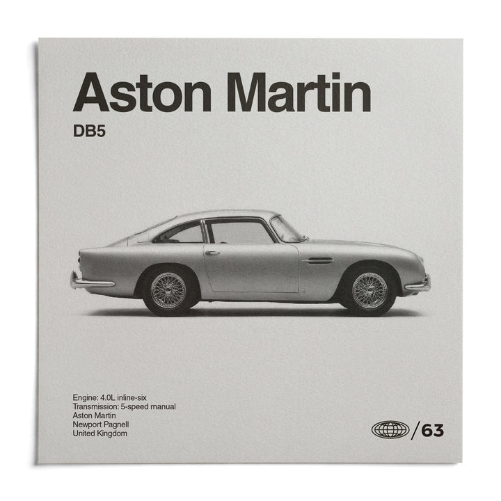 Classic British Grand Tourer Poster, shown as an unframed paper print on a plain white background