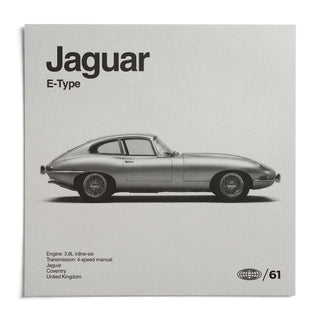 Classic British Sports Car Poster, shown as an unframed paper print on a plain white background