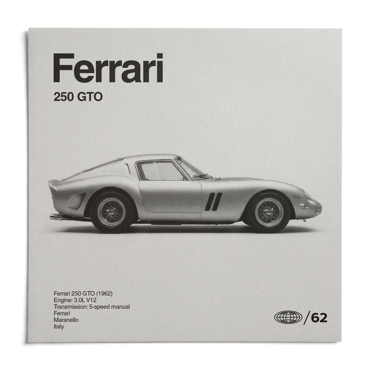 Classic Grand Tourer Poster, shown as an unframed paper print on a plain white background
