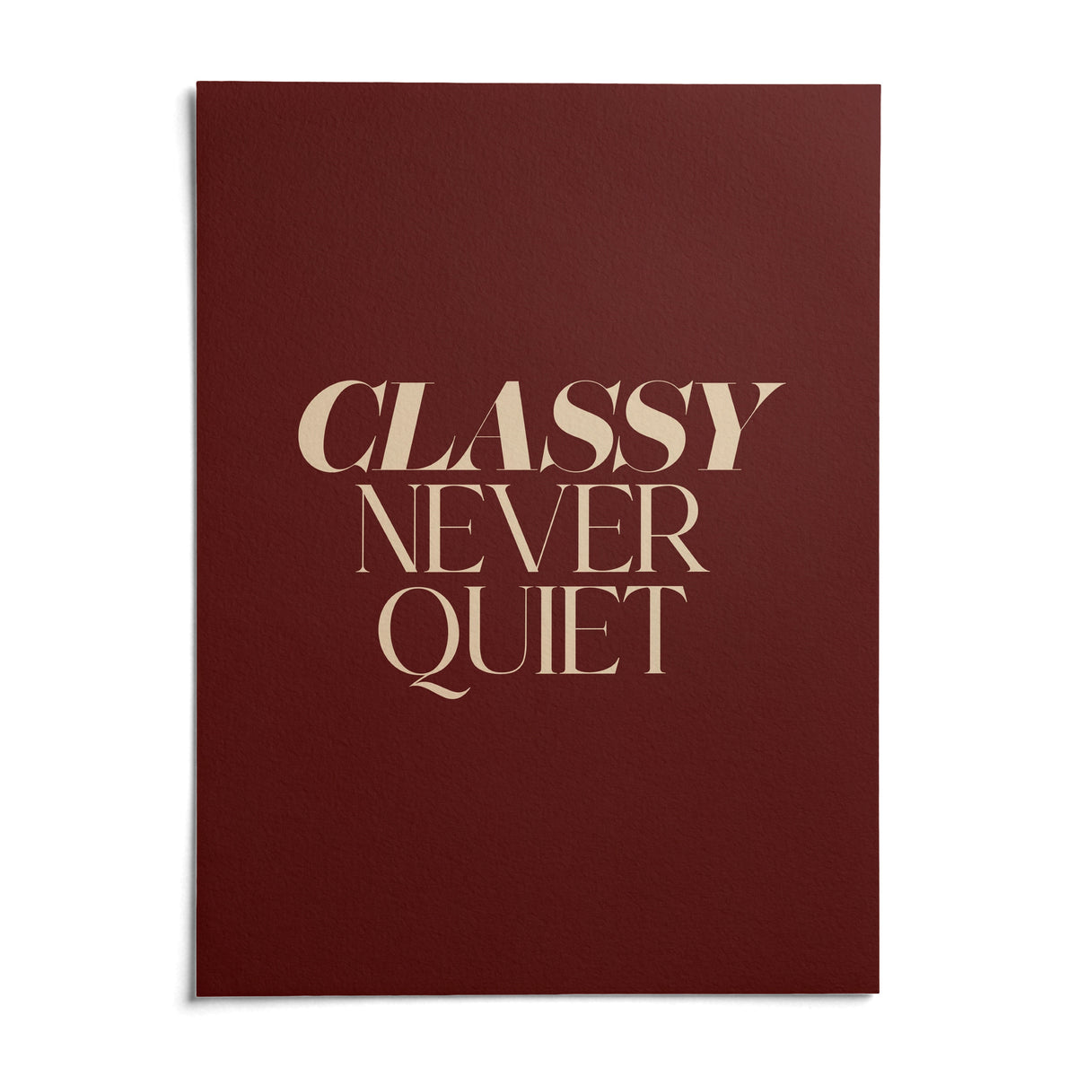 Classy Wall Art, shown as an unframed paper print on a plain white background