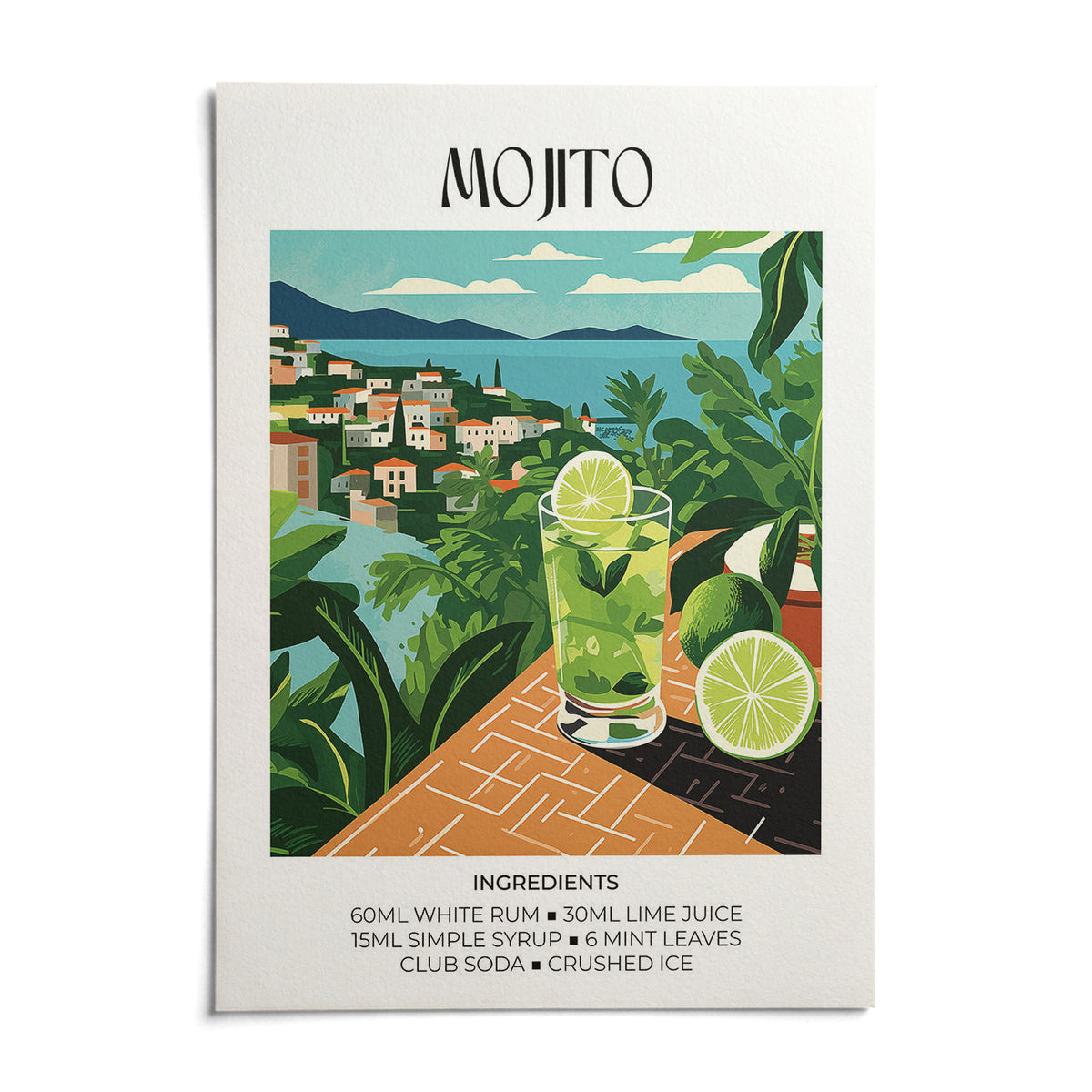 Cocktail Print, shown as an unframed paper print on a plain white background
