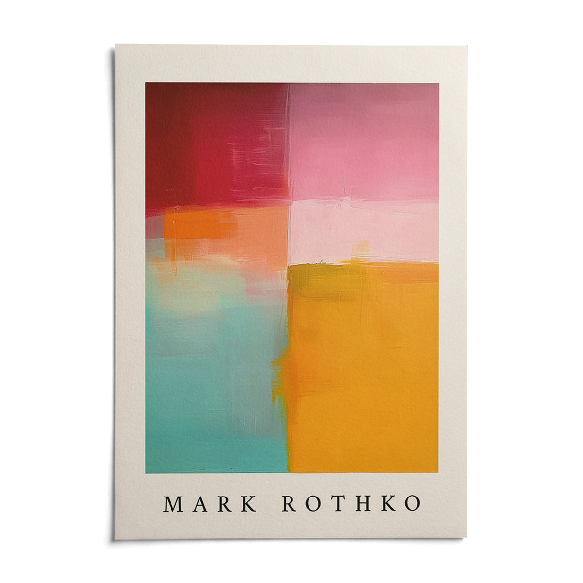 Color Block Art, shown as an unframed paper print on a plain white background