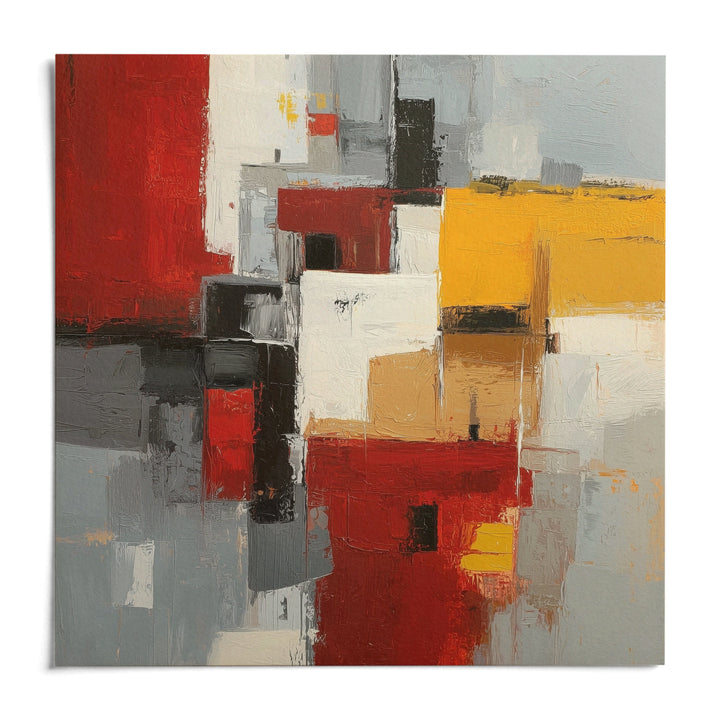 Colorful Abstract Poster Art, shown as an unframed paper print on a plain white background