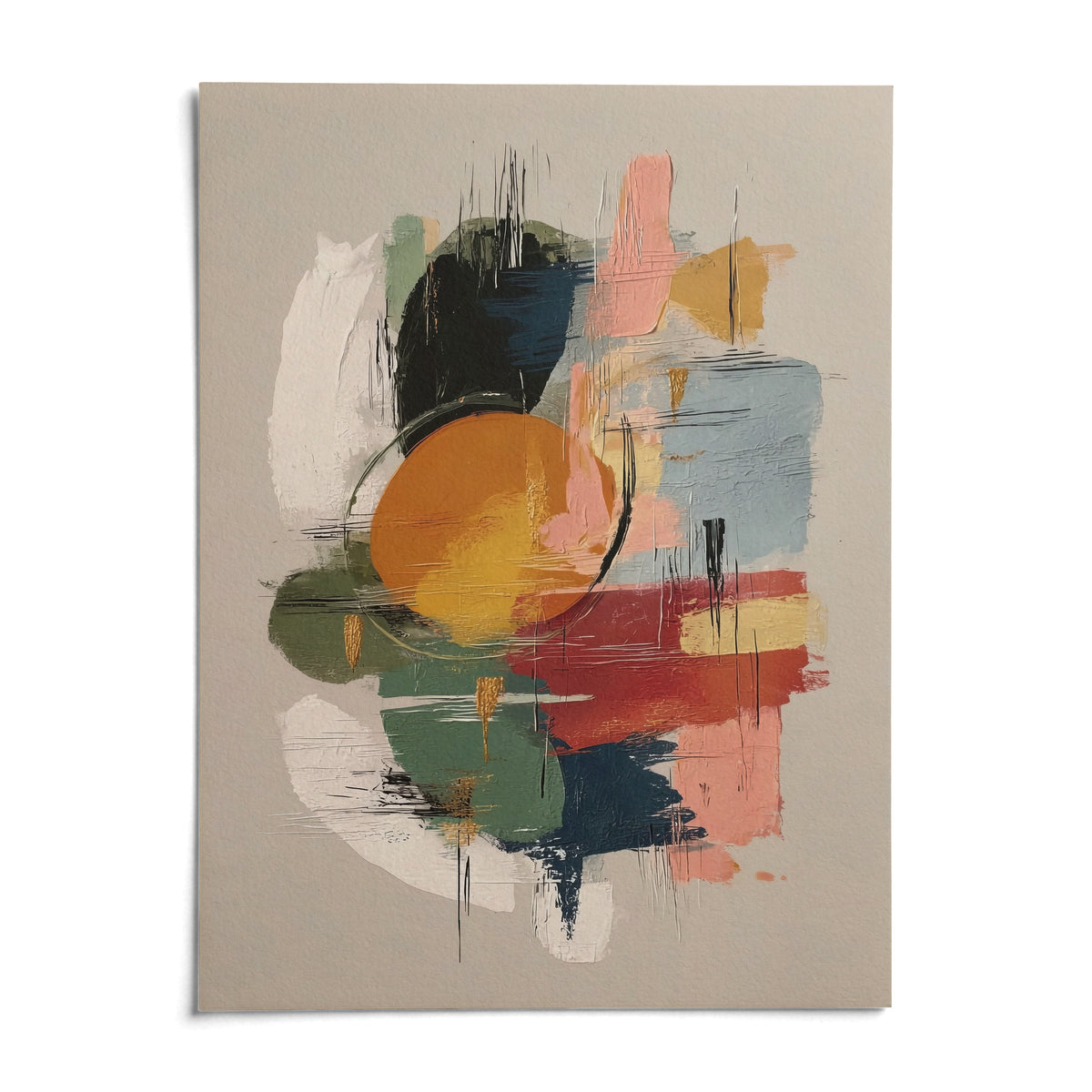 Colorful Art Poster, shown as an unframed paper print on a plain white background